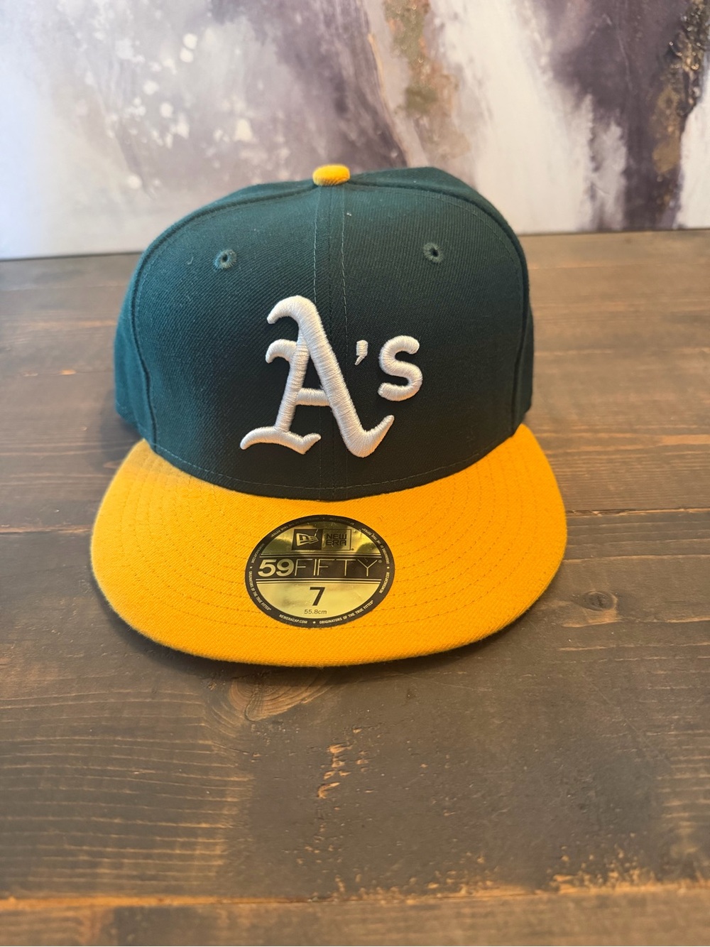 New Era 59FIFTY Oakland Athletics MLB Green Gold Fitted Cap Size 7 Licensed